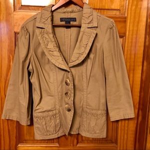 *  Baccini tan 3/4 sleeve jacket